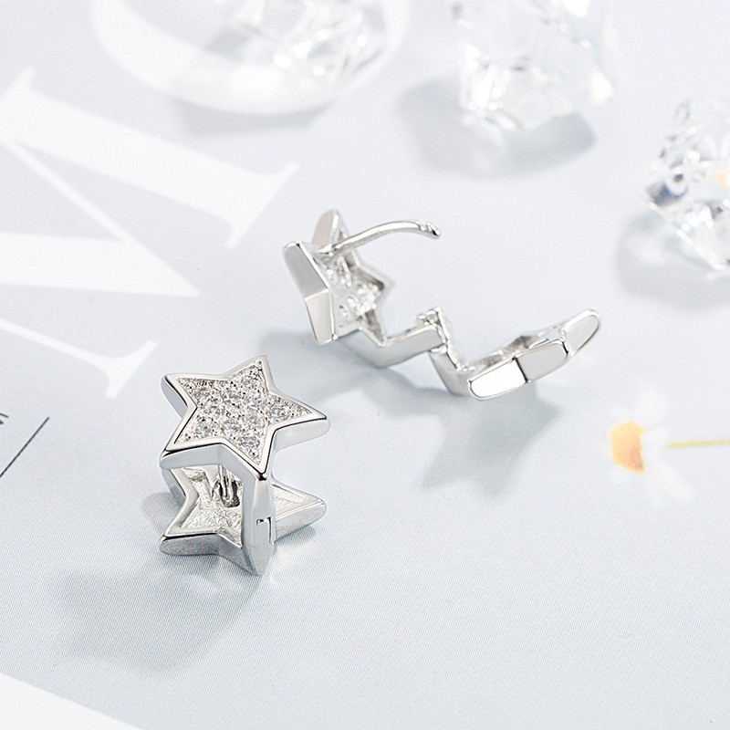 S925 plata alta sensación de pendientes femeninos minimalistas franceses de moda geométrica ins aretes de aire frío nueva moda