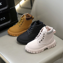 马丁靴女款儿童春秋2025新款小女孩皮靴男宝宝中大童大黄靴短靴子