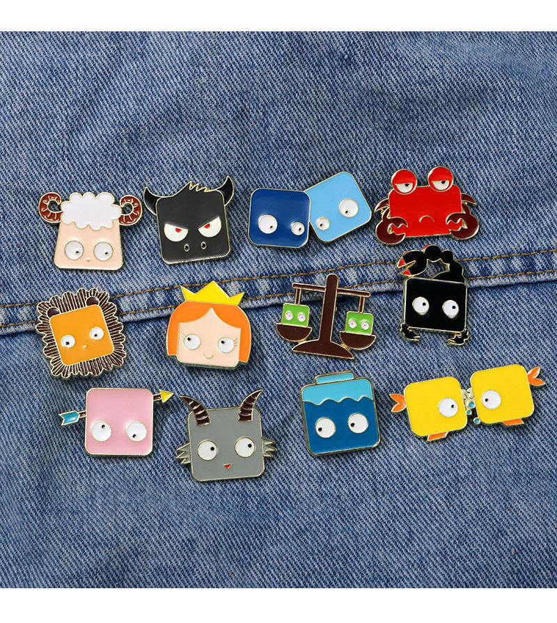 Cute Pin Animal Constellation Alloy Enamel Unisex Brooches display picture 6