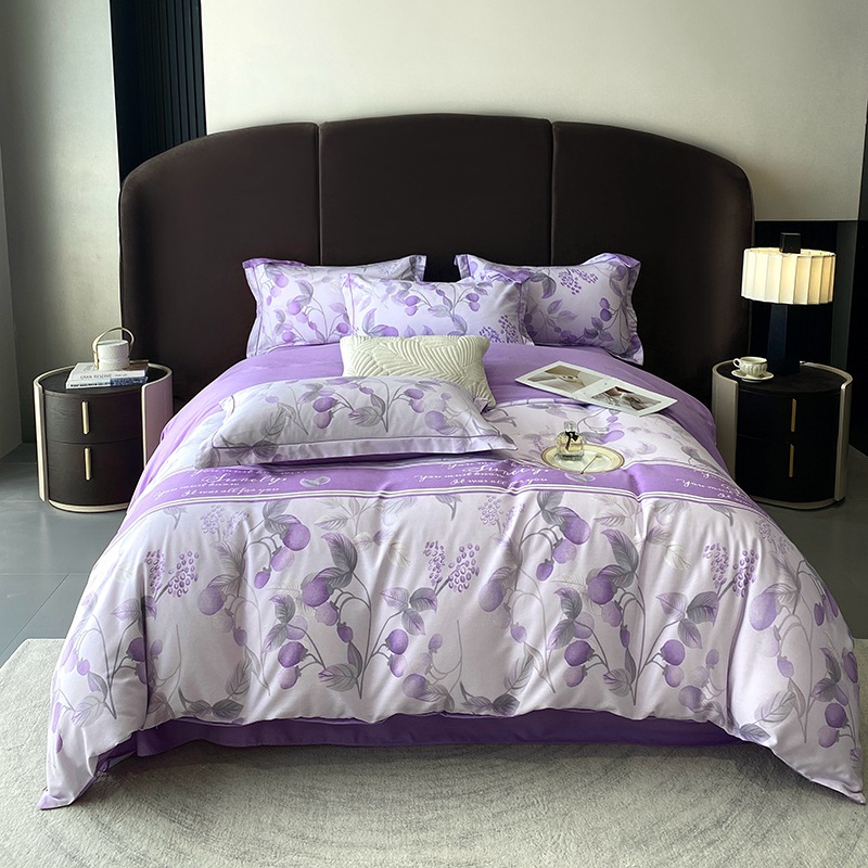 Nuevo juego de cuatro piezas de lana gruesa y cepillada, ropa de cama de edredón de impresión de lujo ligero para el hogar, ropa de cama de otoño e invierno al por mayor