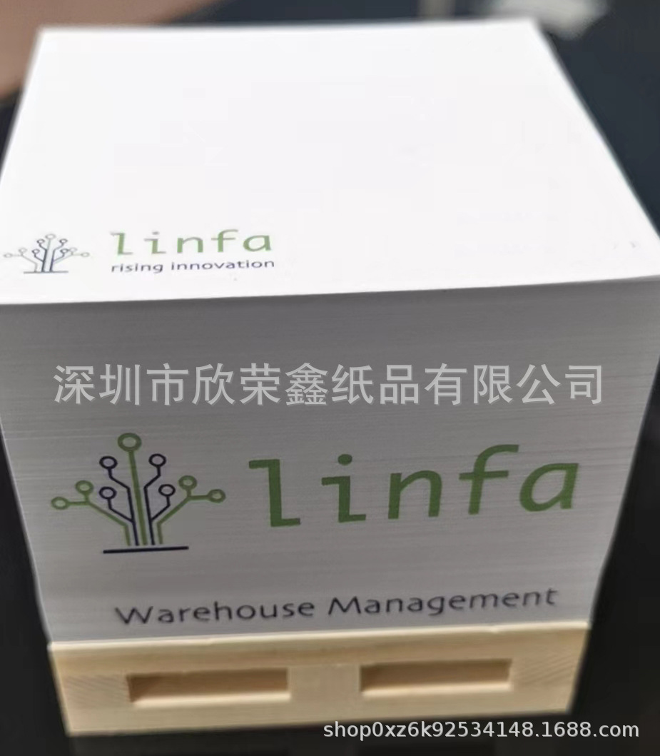 专业生产便签本纸砖侧面四面印刷logo木块底座硬白卡创意办公用