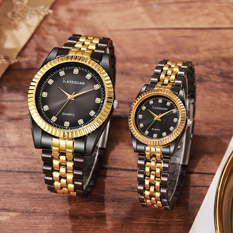 2025 transfronterizo explosión hombre reloj conjunto de reloj de cuarzo de negocios moda versátil reloj de pareja fábrica al por mayor
