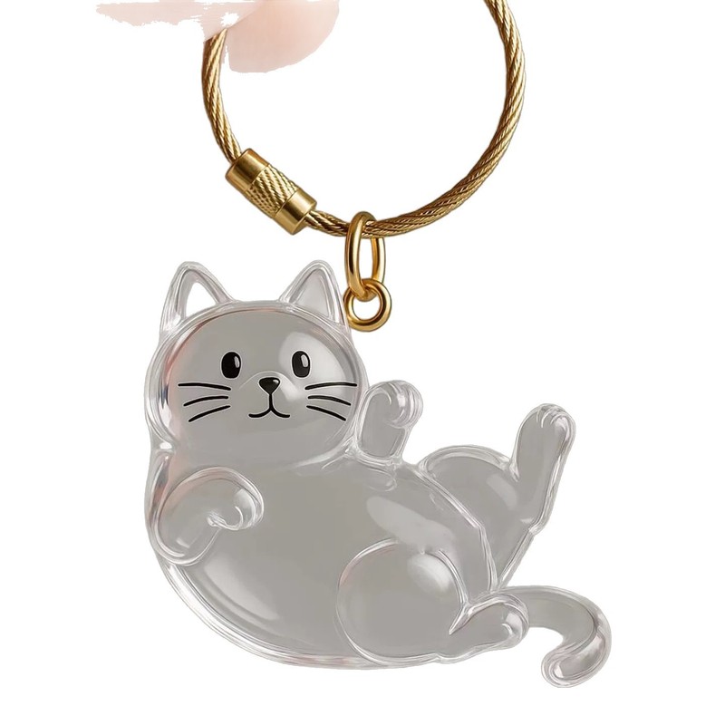跨境新品透明猫毛收纳盒饰扭蛋猫咪毛发存放胶囊包钥匙扣挂件纪念|undefined