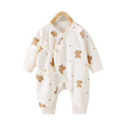 Baby onesies spring and autumn category A newborn clothes baby pure cotton bag fart clothes Anyang children's clothing baby harem clothes