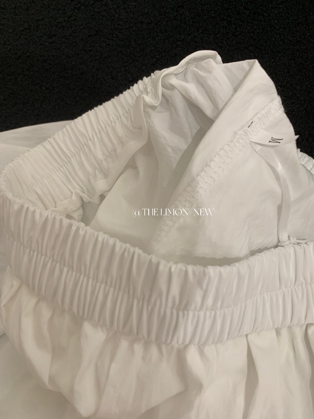 Quần culottes nữ ống rộng cạp cao, phối viền ren xếp tầng, dáng suông rộng, thanh lịch và thoải mái — màu đen, Xanh da trờicolor, màu trắng, Đá vôi chi tiết 46