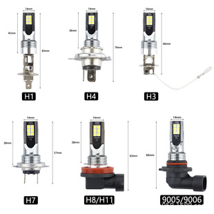 Car Led Fog Light 3030 12Smd H8H11H3H4H1 Double-Sided High-Brightness Anti-Fog Bulb Headlight 9005