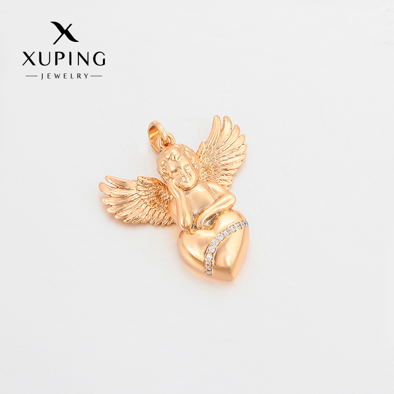 Xuping nicho transfronterizo de diseño ángel amor colgante de aleación de cobre retro viento collar de diamantes al por mayor mujeres