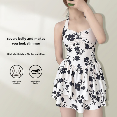 Women's one-piece swimsuit trendy Yuhuamen conservative sexy slimming tummy cover hot spring swimming suit style swimsuit wholesale
