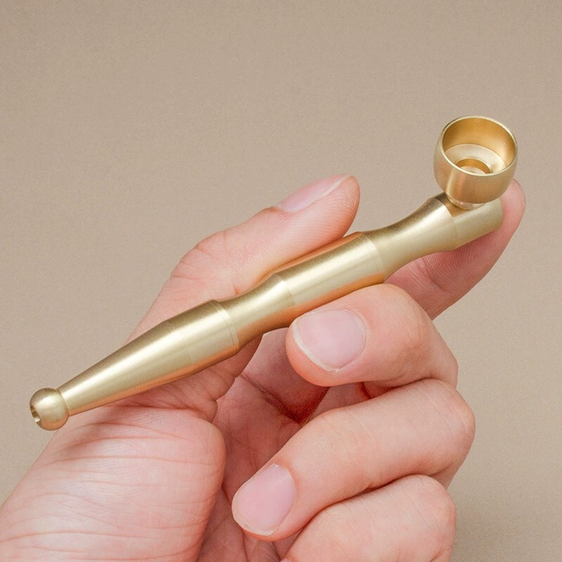 Brass Pipe, Thick and Thin Tobacco, Multi-Purpose Tobacco Rod, Detachable and Cleanable Antique Toy Piece, Muluo Cigarette Holder