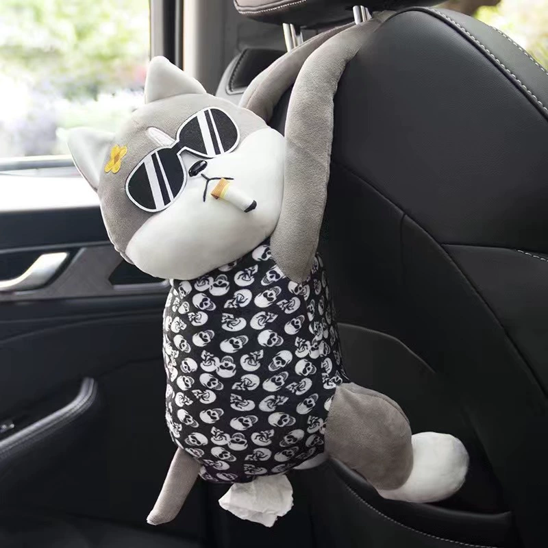 Держатель для салфеток Car Plush Tissue Box Holder, милый карточный висящий держатель салфеток, декоративные животные модели