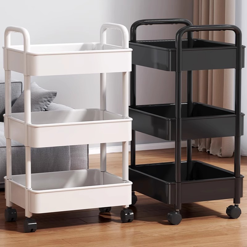 Estante de almacenamiento de carrito pequeño cocina piso piso dormitorio bocadillos de bebés multicapa baño móvil almacenamiento de almacenamiento de inodoro