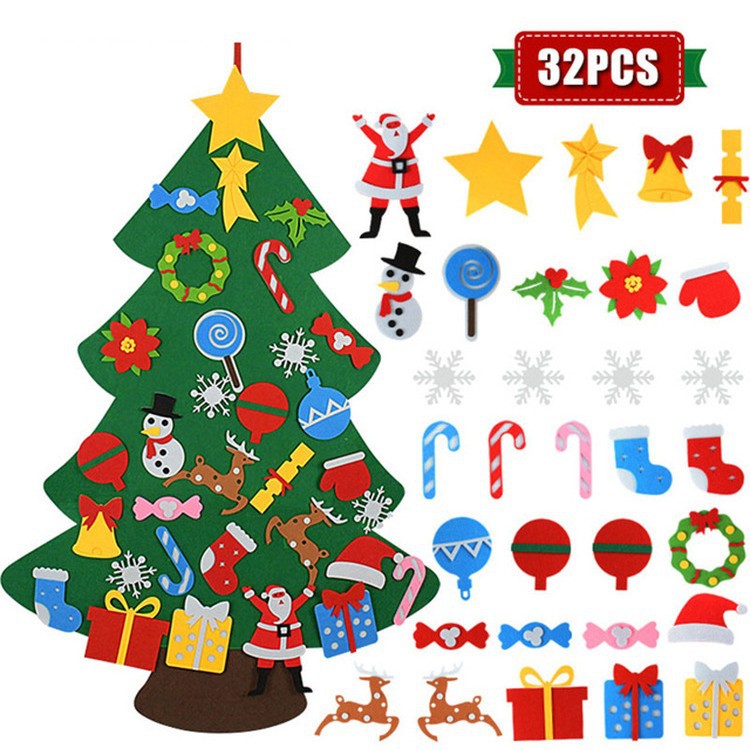 Felt cross-border DIY decoración hecha a mano colgante mini árbol de Navidad tridimensional no tejido Felt árbol de Navidad