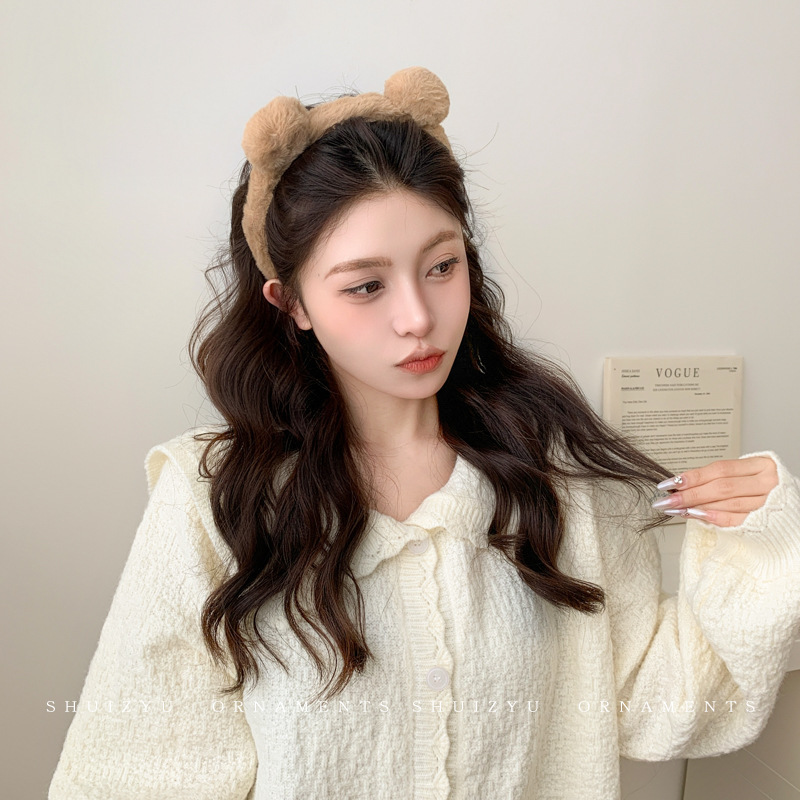 Cute pelúcia lavado facial correa de cabello para mujeres 2025 nuevo tipo de máscara especial para el cabello de maquillaje atar cabello correa de cabello