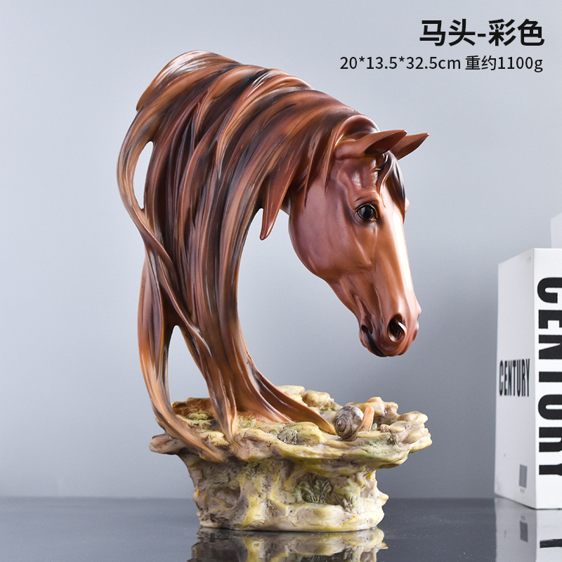 人気の馬の像、軽くて豪華な家の装飾品、リビングルームのエントランスホールのテレビキャビネットの装飾、幸運の馬年工芸品