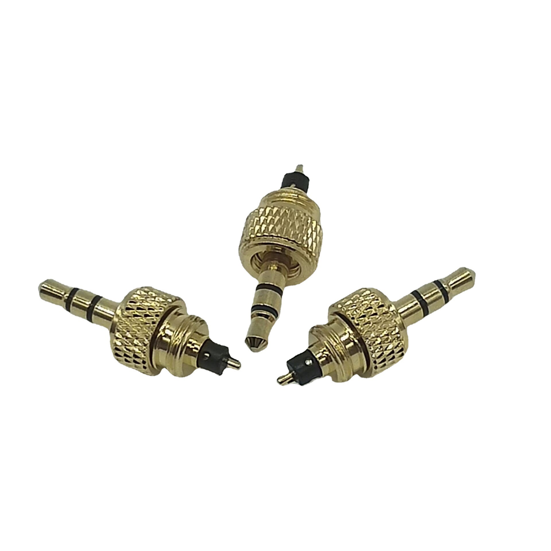 DC3.5立体插头 组装式 带螺母滚花 应用灯饰 3.5镀金音频头