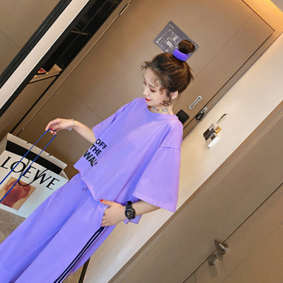 leisure time Two piece set motion suit By age Western style 2021 new pattern Little Significantly higher chic Wide leg pants