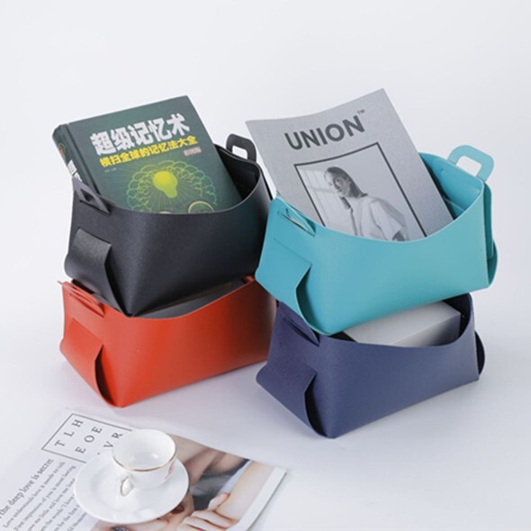 レザー収納ボックス多目的デスクトップクリエイティブブックキー北欧風inspuレザー収納カゴクロスボーダー|undefined