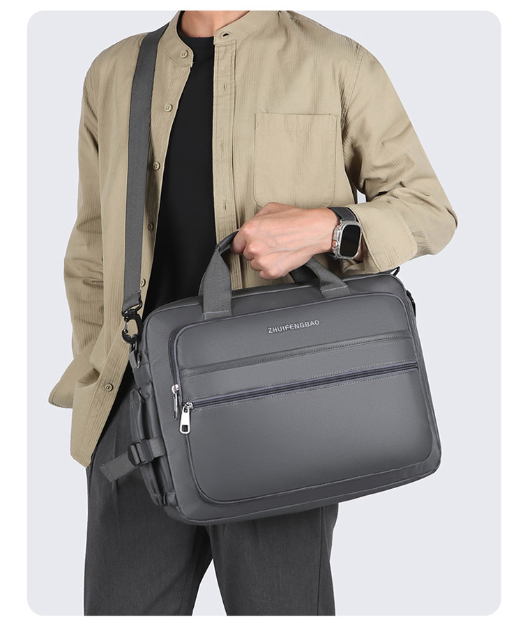 The new 2024 minimalist and sophisticated briefcase men's large-capacity casual sports single-shoulder bag is water-resistant for cross-border use undefined
