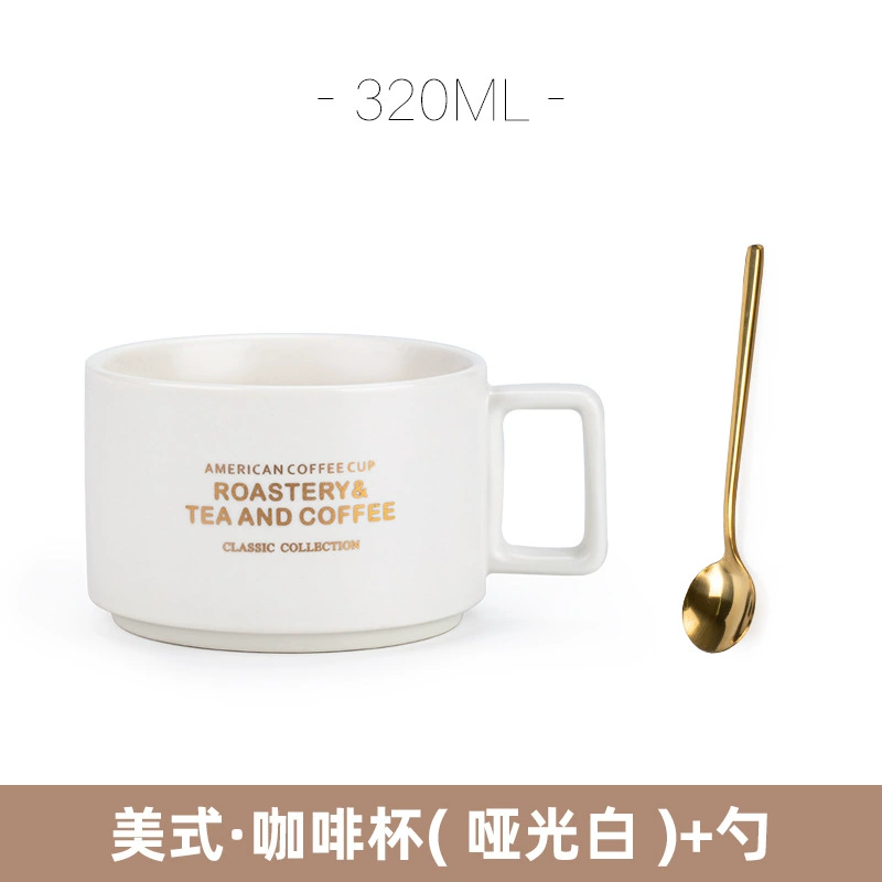 Factory American Coffee Cup Fashion Retro Ceramics Cup Water Cup Marker Cup Bring Spoon Dispot Set