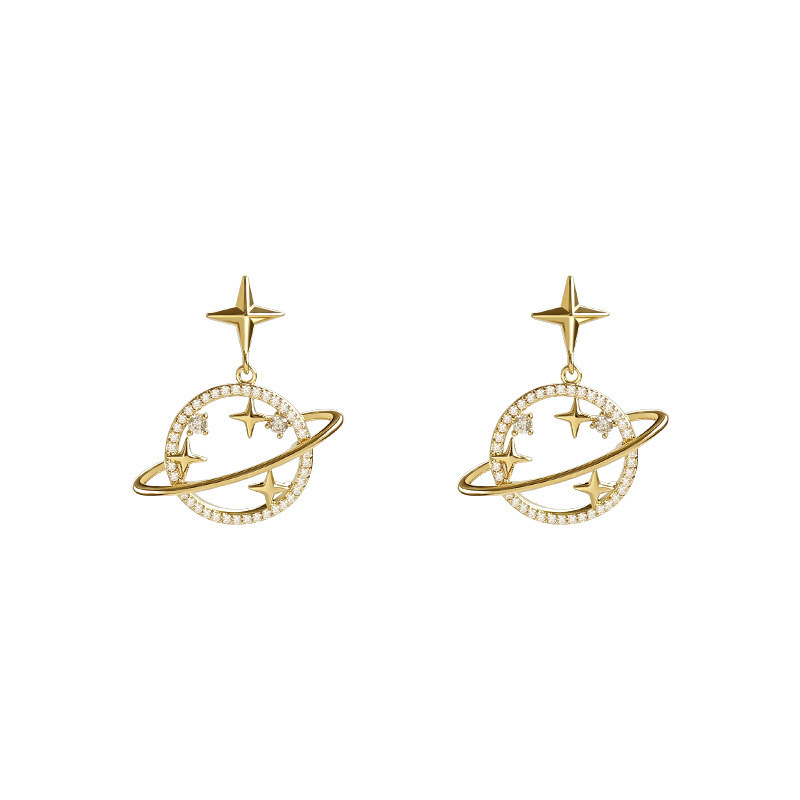 Mode Einfacher Stil Stern Metall Stern Beschichtung Metall Künstliche Edelsteine Damen Ohrringe display picture 5