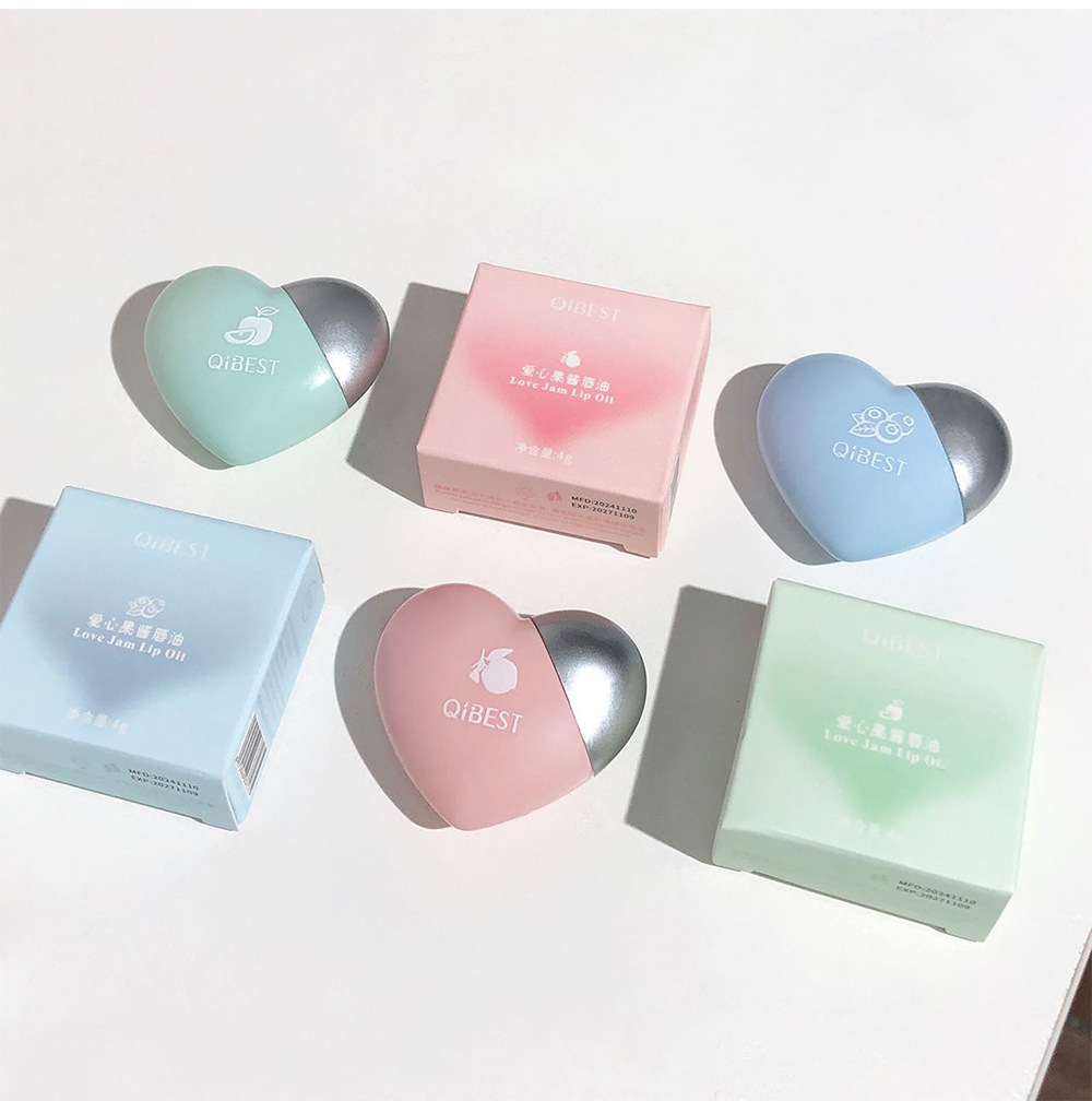 Cross-border foreign trade Love Jam Lip Oil three-color moisturizing Cute pattern Dudu Lip gloss Glass lip wholesale and consignment undefined