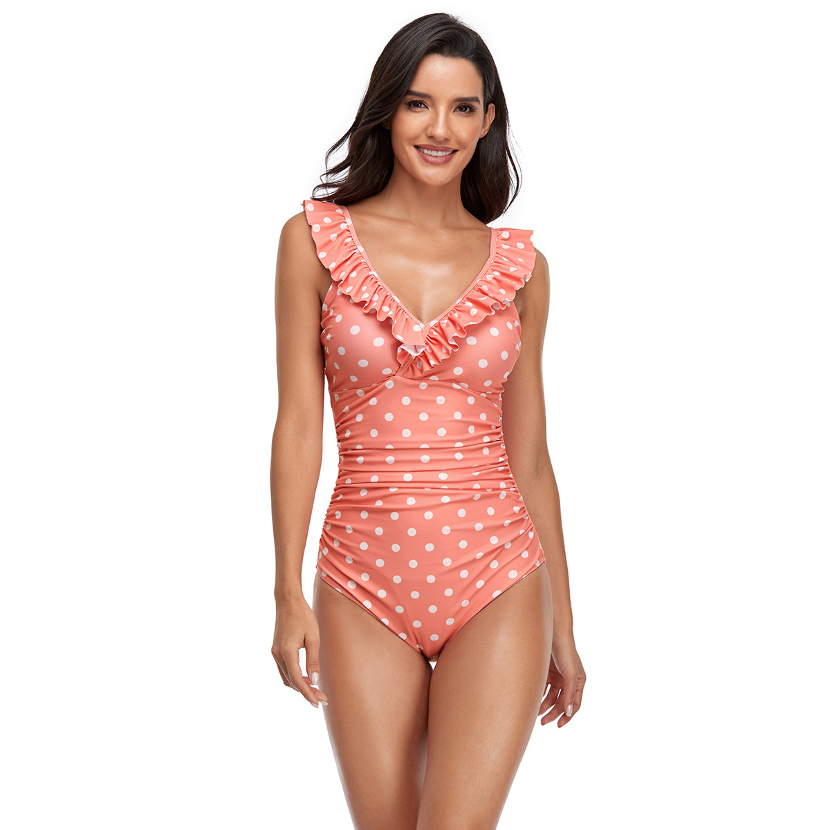 Women Swimwear Sexy Print One Piece Deep V