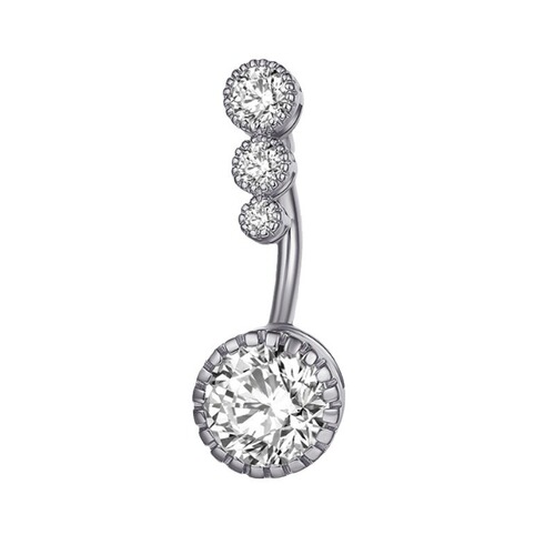 AliExpress Amazon Vacuum Electroplating Body Piercing Jewelry Inlaid with Zircon and Diamond Navel Button Navel Nail Wholesale