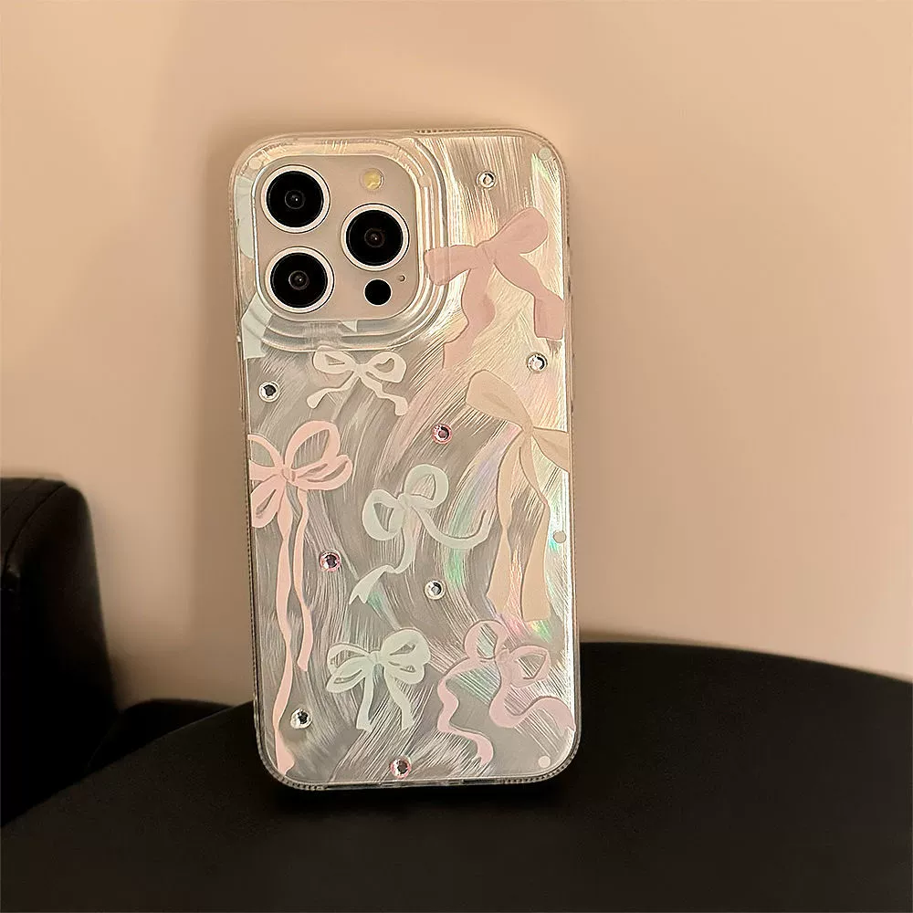Совместимый с Apple iPhone 16 чехол для телефона с бантом, чехол
