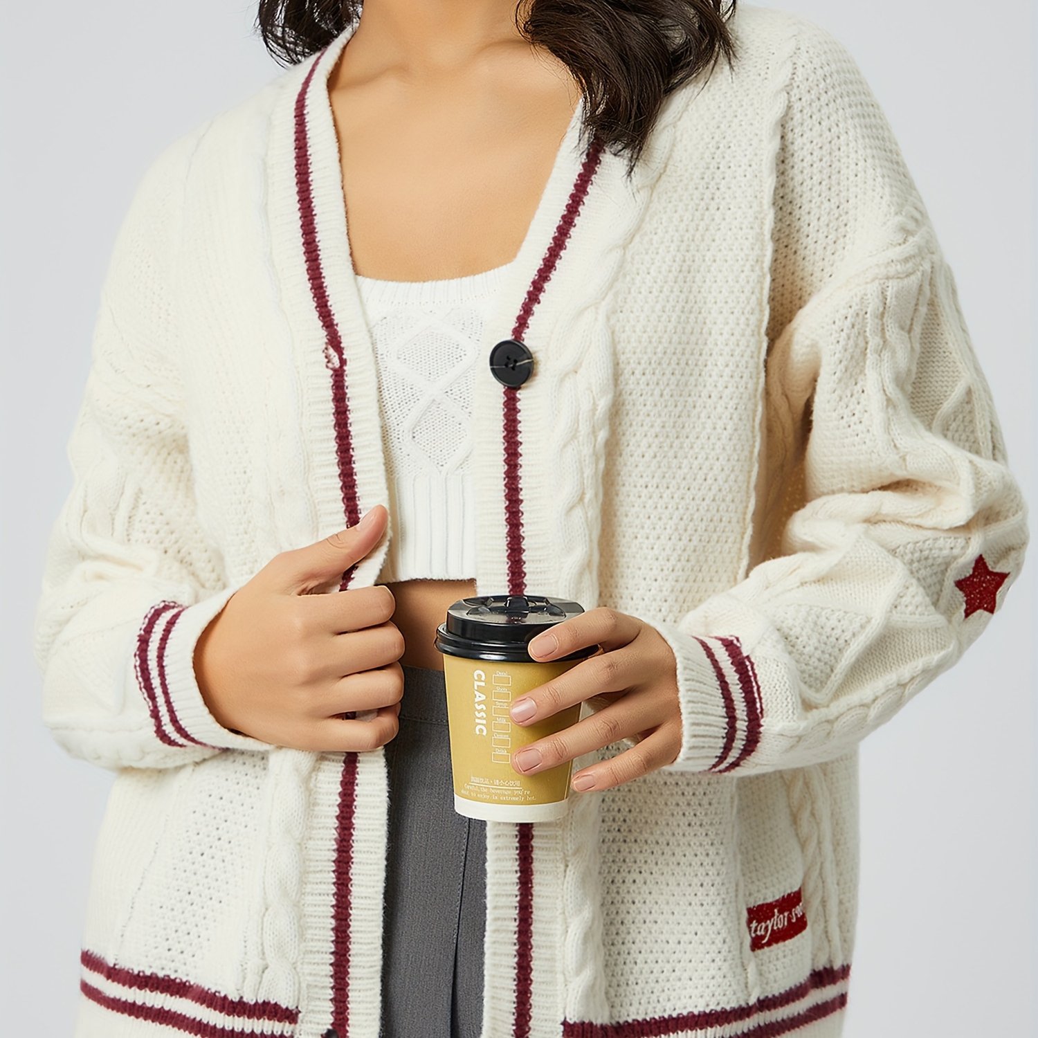 Damen Strickjacke Mit Stickerei Für Herbst Und Winter Leger_voghion.com