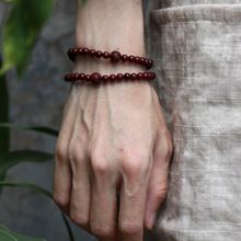 正宗小兔家原创设计本命年小叶紫檀手串情侣男女莲花雕刻佛珠配饰