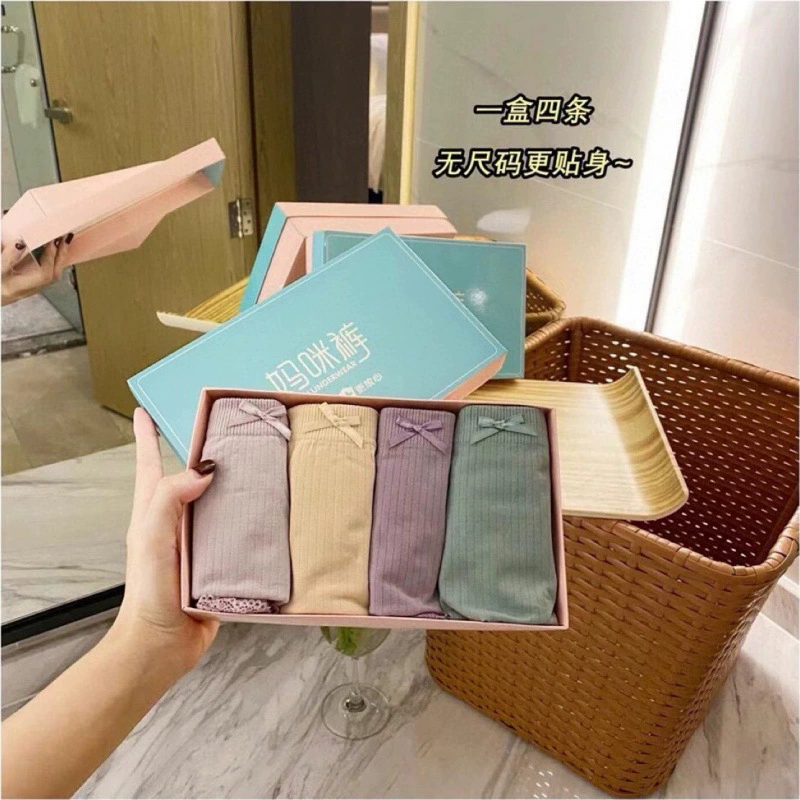 125kg Fat Sister Extra Large Version Mommy Pants Женское нижнее белье из графенового хлопка с промежностью [четыре пары в коробке]