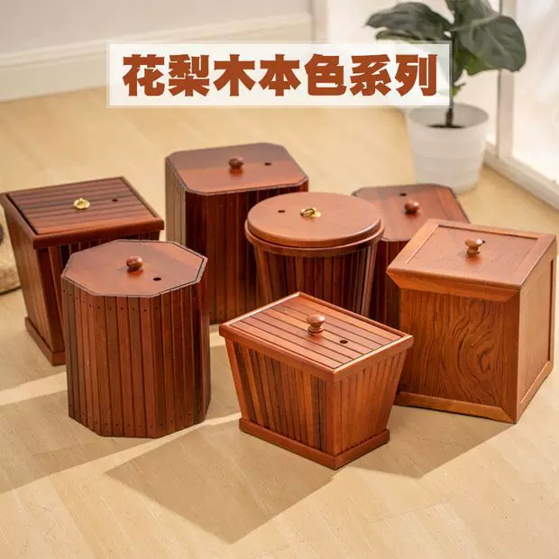 Tea set, bucket from natural wood