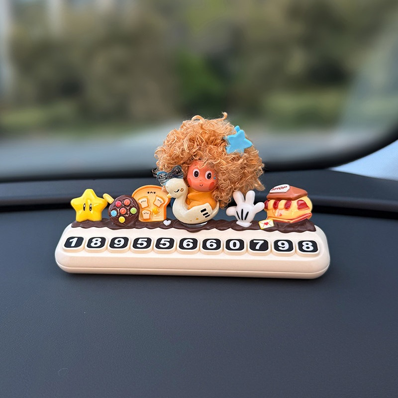 2026 New Model Star-Shaped Car Phone Number Plate, Temporary Parking Cute Decoration for Women