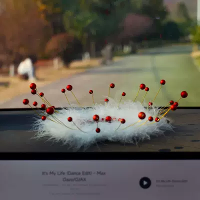 Anti-slip mat – Central Control Anti-Slip Mat, Car-Mounted Feather - camellia-velvet-red-bead-feather-cushion-inner-diameter-12cm-outer-diameter-22cm