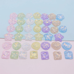 DIY resin water wave pattern irregular jelly simulation hair accessories hair clips sticker earring materials accessories mixed color wholesale