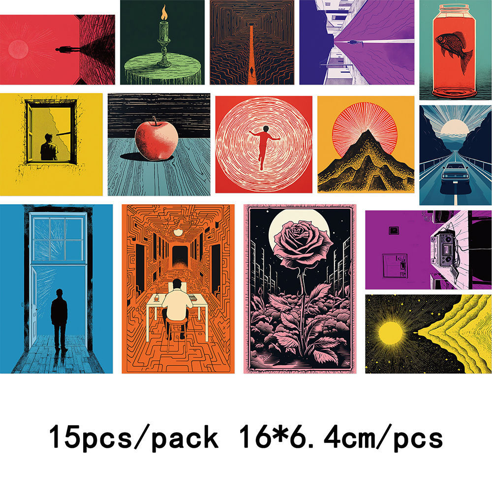 Colección de cientos de tarjetas de postal, estilo ins, estilo anime japonés, estilo retro, arte festivo, suministros culturales y creativos