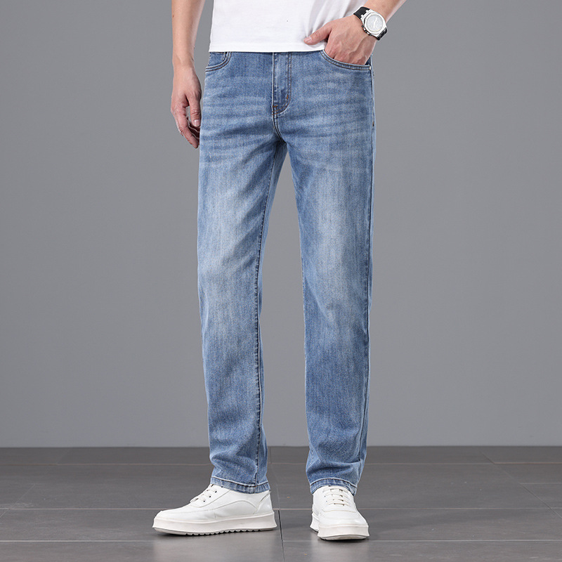 High quality jeans men's simple soft comfortable casual pants men's Stretch Slim Fit Plus size small straight pants men High quality jeans men's simple soft comfortable casual pants men's Stretch Slim Fit Plus size small straight pants men