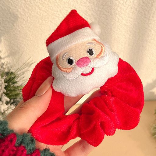 Galletas de ciervo de dibujos animados Accesorios para el cabello de Navidad transfronterizos Cuerda para el cabello tejida Anillo para el cabello de intestino grueso Vestir personas Tombros lindos de felpa