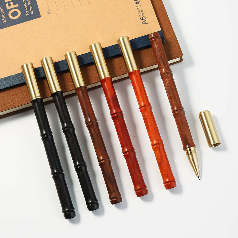 Bamboo wooden brass rollerball pen
