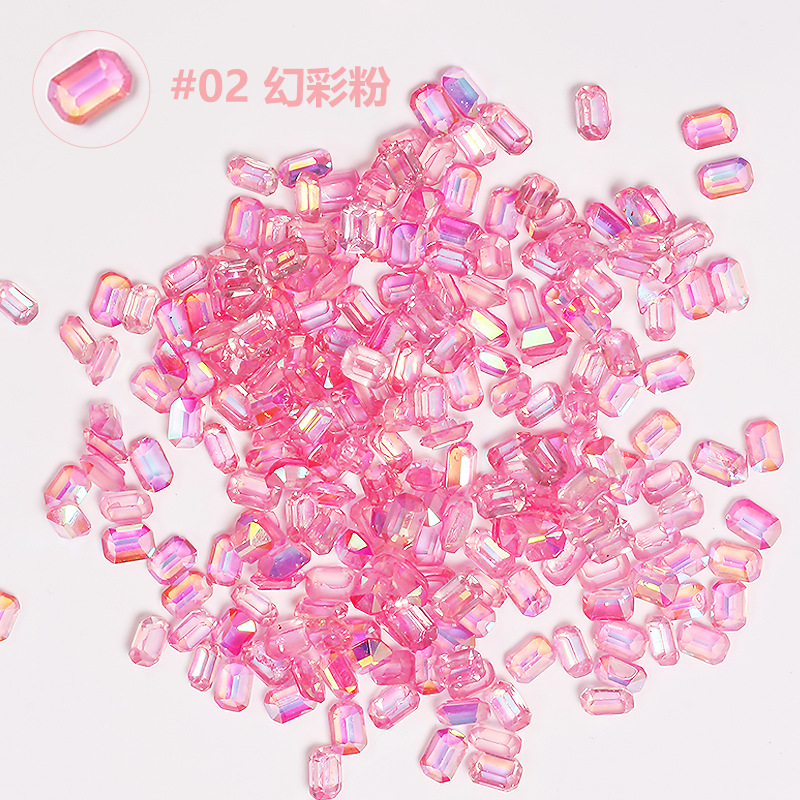 Uña aurora de color fantasma cubos de hielo pequeños taladros cuadrados nuevos colores de azúcar de hielo de forma especial taladro accesorios de joyería de uñas 100