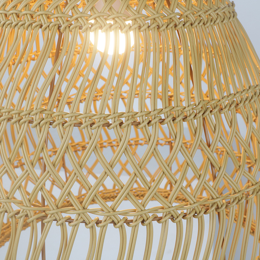 Ovejas de madera nórdico Zen cama y desayuno sala de té araña comedor ratán dormitorio estudio retro estilo silencioso lámpara de ratán hecha a mano