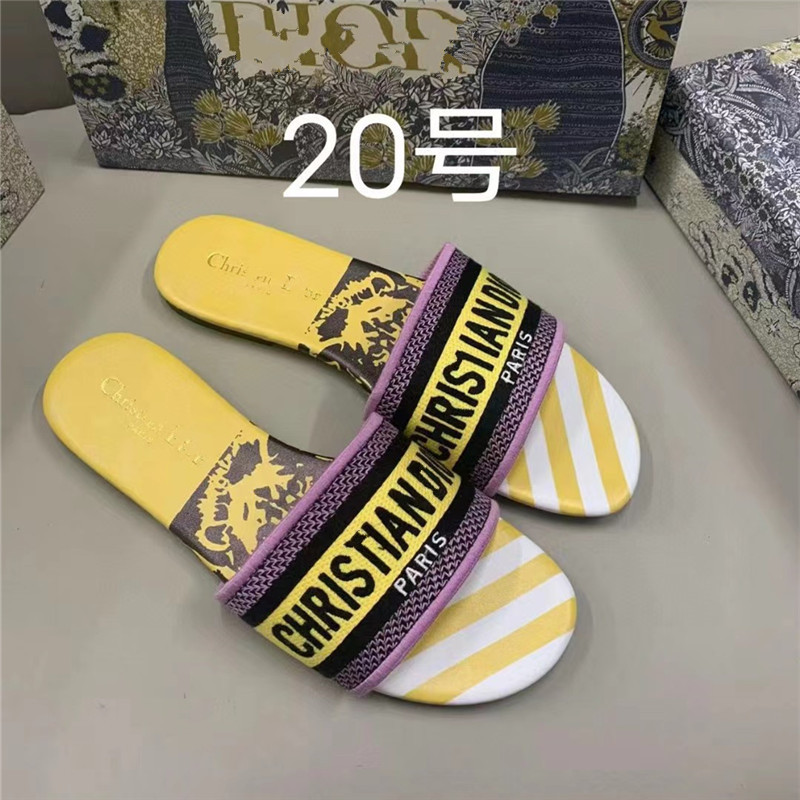 外贸D家拖鞋女经典款提花刺绣夏季沙滩外穿一字型女式拖鞋出货快|undefined
