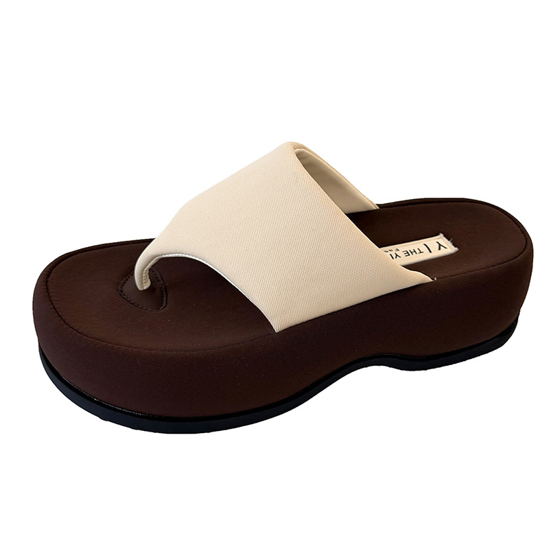 Women's Platform Flip Flops Korean Style Thick Soled Beach Sandals_voghion.com