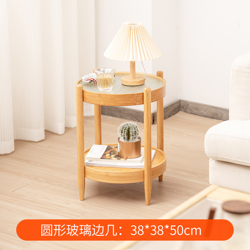 Ronda Begonia flor mesa lateral de cristal hogar sala de estar Internet celebridad sofá pequeña mesa lateral balcón estante de almacenamiento creativo pequeña mesa de té