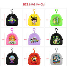 瑞克与莫蒂动漫毛绒零钱包可爱钥匙扣硬币包卡包书包挂件