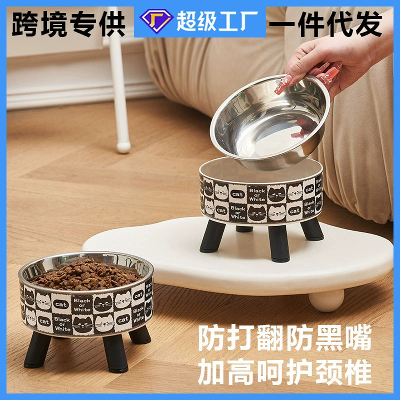 Чаша для кошек Чаша для собак Чаша для домашних животных Чаша для кормления кошек из нержавеющей стали Чаша для домашних животных