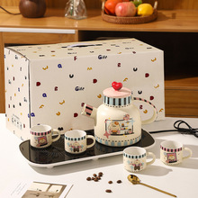 烘焙小羊高颜值陶瓷壶水杯礼品套装卡通恒温花茶壶一口杯伴手礼