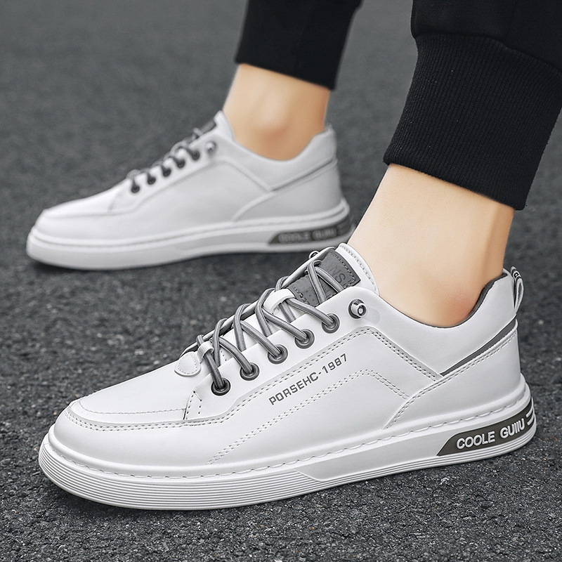 Men’s Casual Trainers Breathable White Slip-on Shoes For Spring_voghion.com