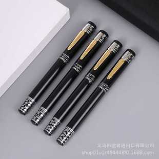 New Black Heavy-Touch Business Metal Signature Pen with Laser Logo Corporate Office Gift Ballpoint Pen