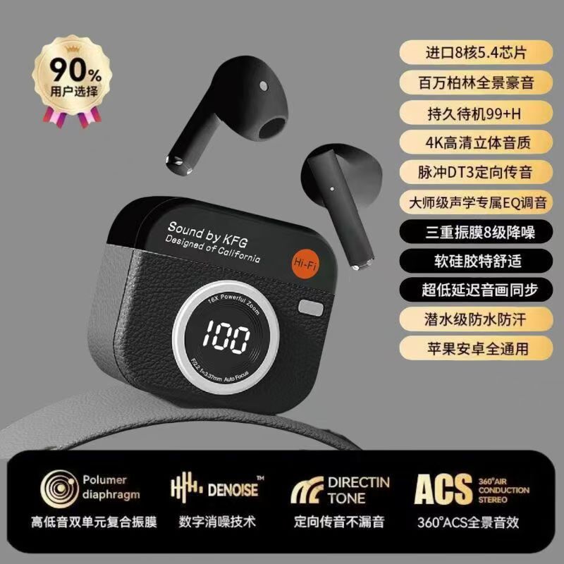 爆款Q86复古皮纹耳机TWSCDD相机外观入耳式耳机高清数显超长续航|undefined